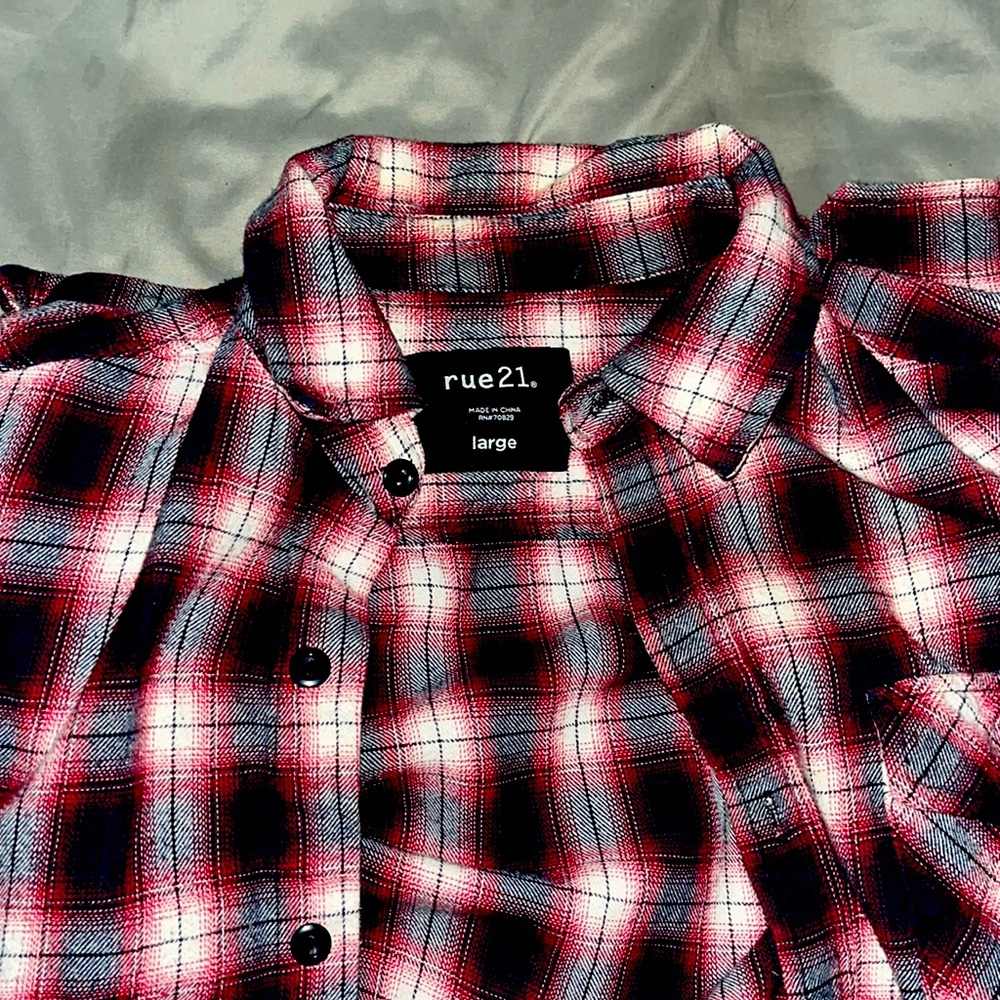 Red, blue and white flannel